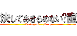 決してあきらめない鑫龍 ( Xinlong never give up)