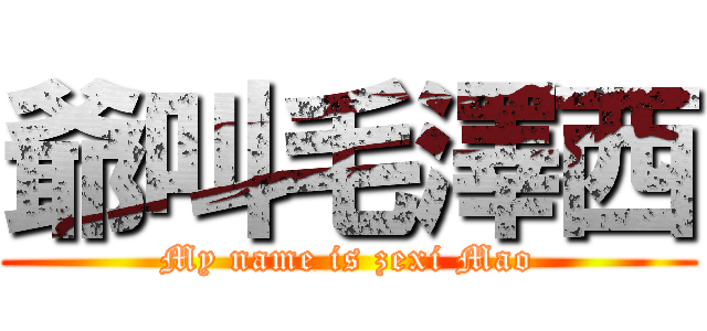 爺叫毛澤西 (My name is zexi Mao)