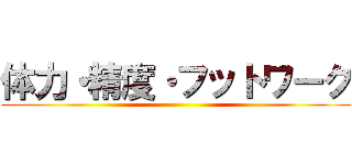 体力・精度・フットワーク ()