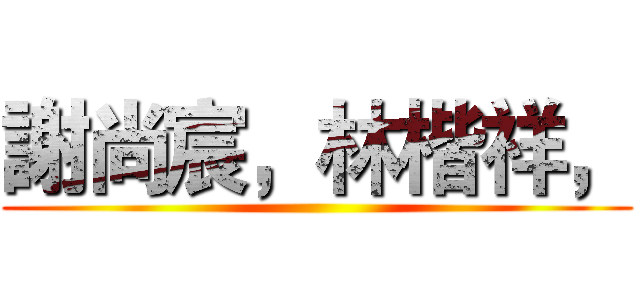 謝尚宸，林楷祥， ()