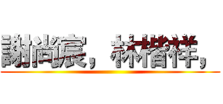 謝尚宸，林楷祥， ()
