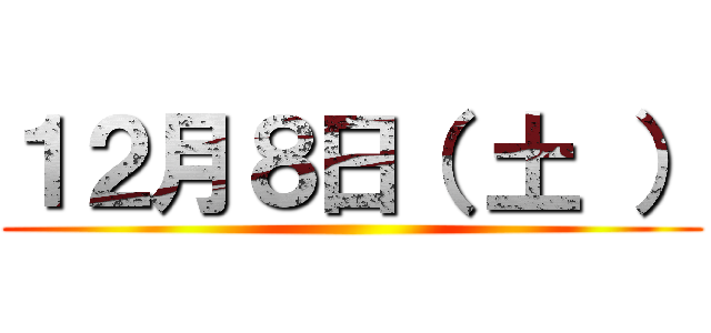 １２月８日（ 土 ） ()