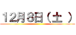 １２月８日（ 土 ） ()