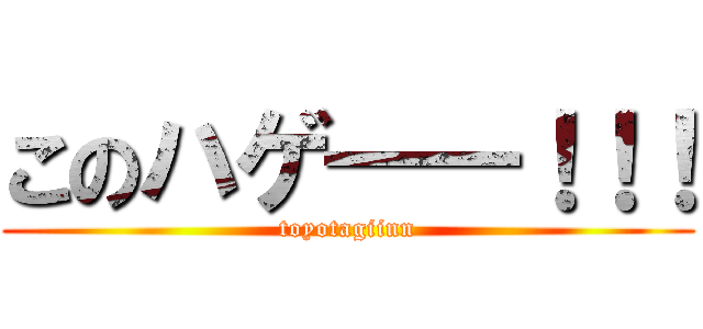 このハゲ――！！！ (toyotagiinn)