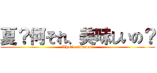 夏？何それ、美味しいの？ (What\'s summer?)