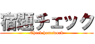 宿題チェック (Check homework)