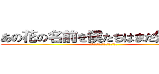 あの花の名前を僕たちはまだ知らない  (あの花の名前を僕たちはまだ知らない )