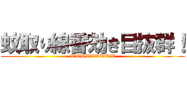 蚊取り線香効き目抜群！ (WWWWWWWWW)