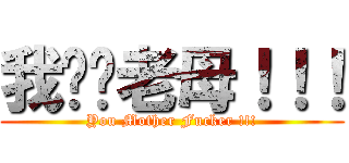 我屌你老母！！！ (You Mother Fucker !!!)