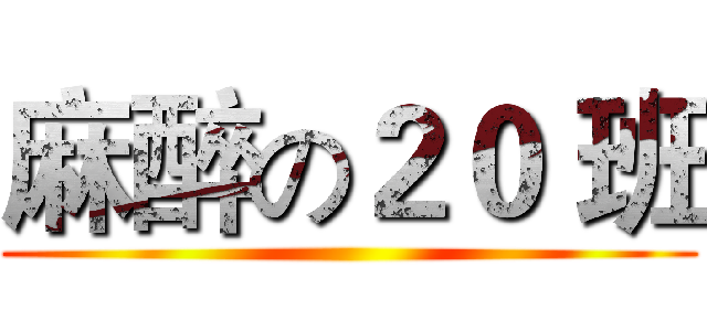 麻醉の２０ 班 ()