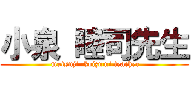 小泉 睦司先生 ( mutsuji  koizumi teacher)