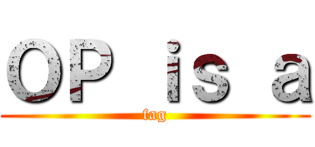ＯＰ ｉｓ ａ (fag)