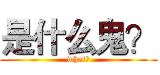 是什么鬼？ (what？)