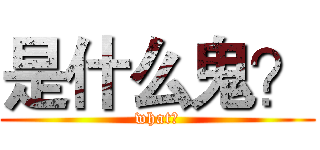 是什么鬼？ (what？)