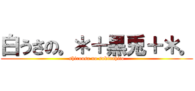 白うさの。＊＋黒兎＋＊。 (shirousa no sukinahito)