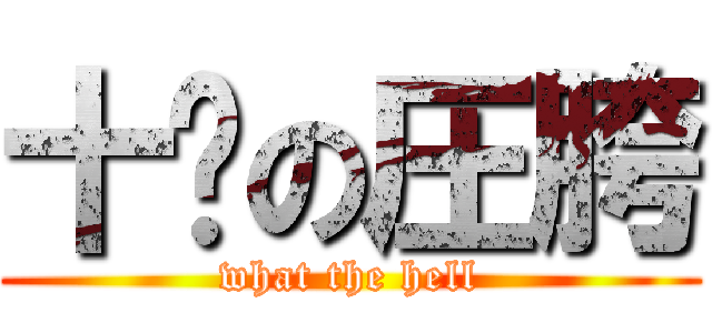 十组の圧胯 (what the hell)