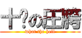 十组の圧胯 (what the hell)