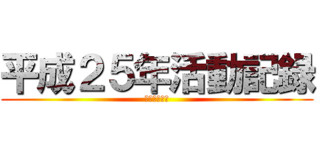 平成２５年活動記録 (岩本喜久代様)