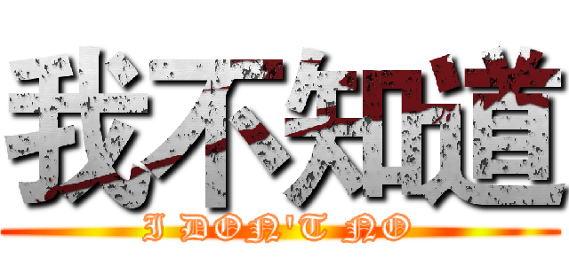 我不知道 (I DON'T NO)