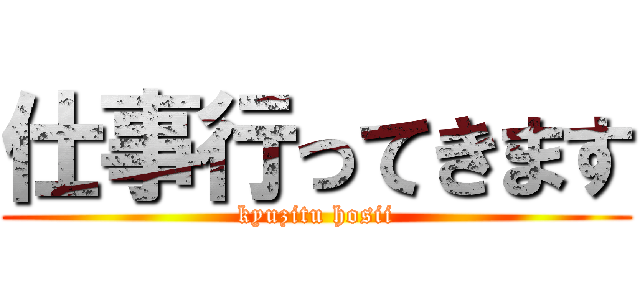 仕事行ってきます (kyuzitu hosii)