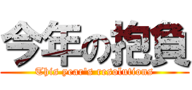 今年の抱負 (This year's resolutions)