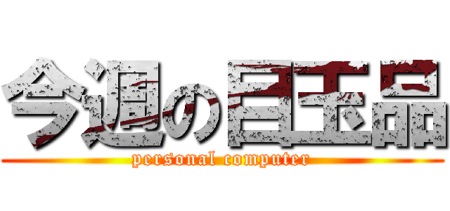 今週の目玉品 (personal computer)