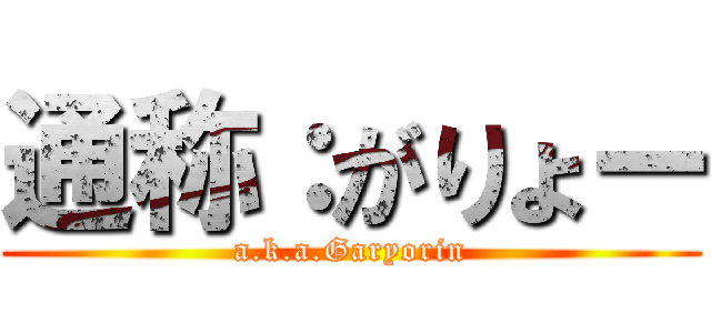 通称：がりょー (a.k.a.Garyorin)