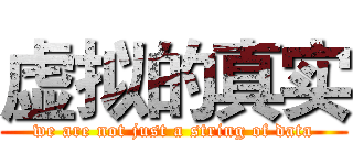 虚拟的真实 (we are not just a string of data)