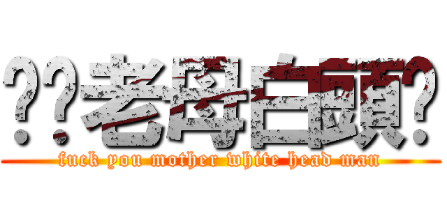 屌你老母白頭佬 (fuck you mother white head man)