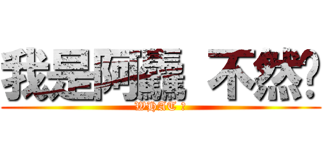 我是阿驫 不然咧 (WHAT ?)