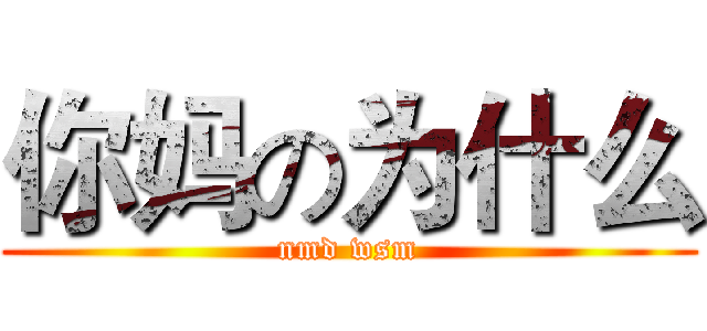 你妈の为什么 (nmd wsm)