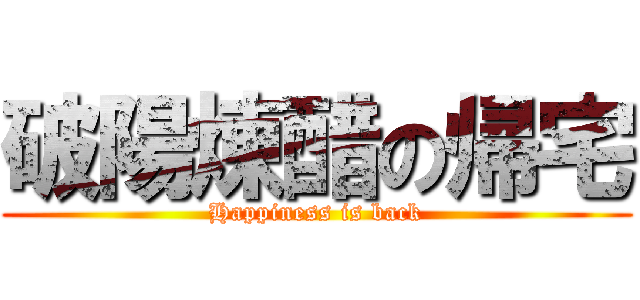破陽煉醋の帰宅 (Happiness is back)