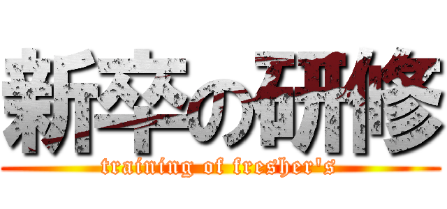 新卒の研修 (training of fresher's)
