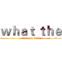 ｗｈａｔ ｔｈｅ (attack on titan)