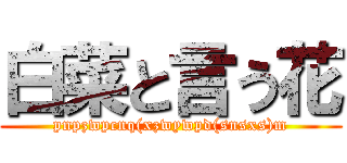 白菜と言う花 (pnpzwpcnq(xzwywpd(snsxs)m)