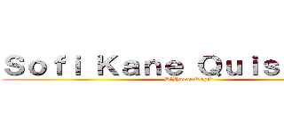 Ｓｏｆｉ Ｋａｎｅ Ｑｕｉｓｔｉａｎｏ (D\'HoranRapid)
