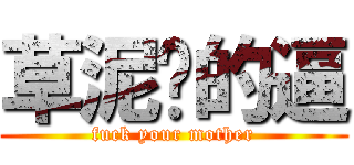 草泥马的逼 (fuck your mother)