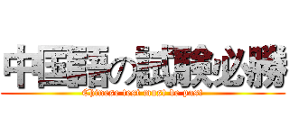中国語の試験必勝 (Chinese test must be past)