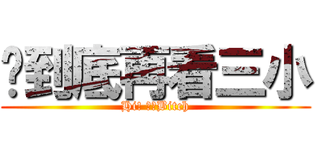 你到底再看三小 (Hi! ​​Bitch)