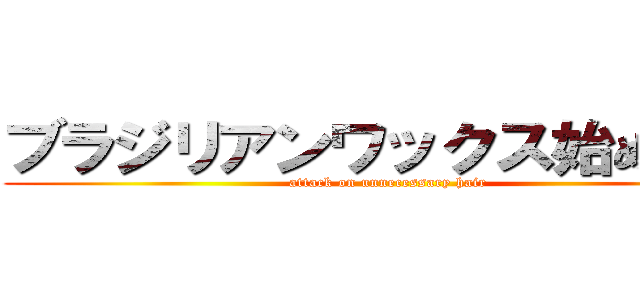 ブラジリアンワックス始めました (attack on unnecessary hair)