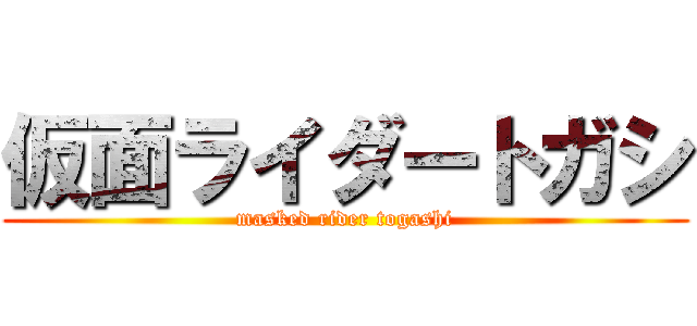 仮面ライダートガシ (masked rider togashi)