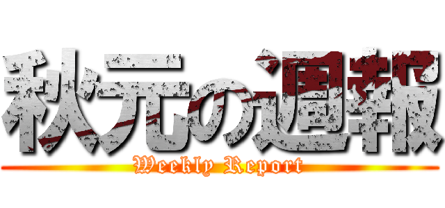 秋元の週報 (Weekly Report)