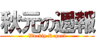 秋元の週報 (Weekly Report)