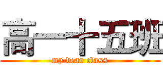 高一十五班 (my dear class)
