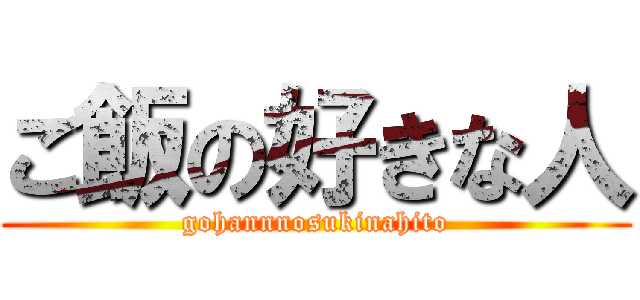 ご飯の好きな人 (gohannnosukinahito)