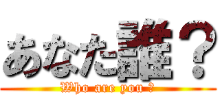 あなた誰？ (Who are you ?)