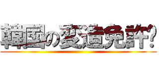韓国の変造免許〜 ()