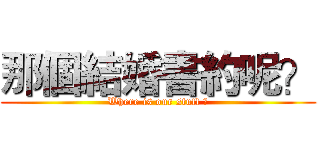 那個結婚書約呢？ (Where is our stuff ?)