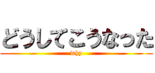 どうしてこうなった (why)