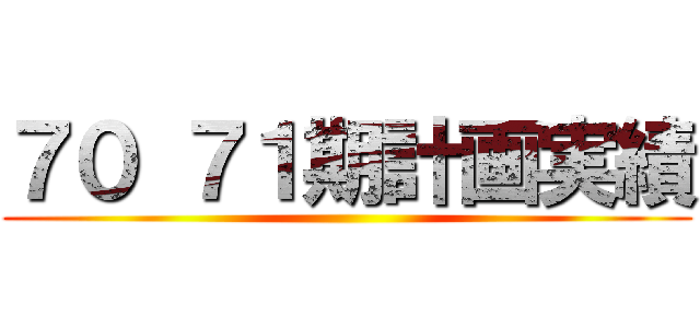 ７０ ７１期計画実績 ()